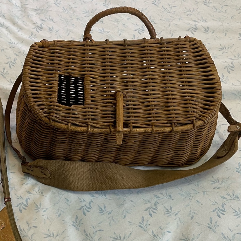 Vintage fishing basket creel